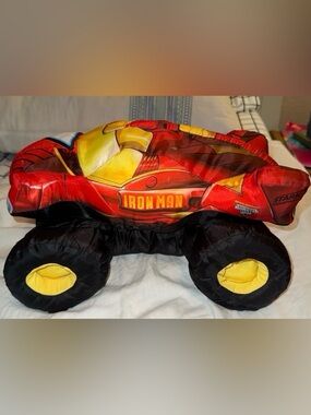 Marvel Iron Man Monster Jam plush truck pillow Excellent pre owned condition